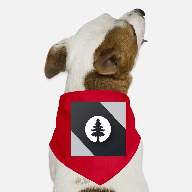 Baumsilhouette im Mondkreis - Hunde-Bandana - Rot