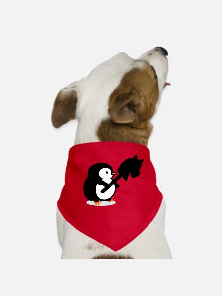 Hobby Horsing Kinder Pinguin - Hunde-Bandana - Rot - Vorne
