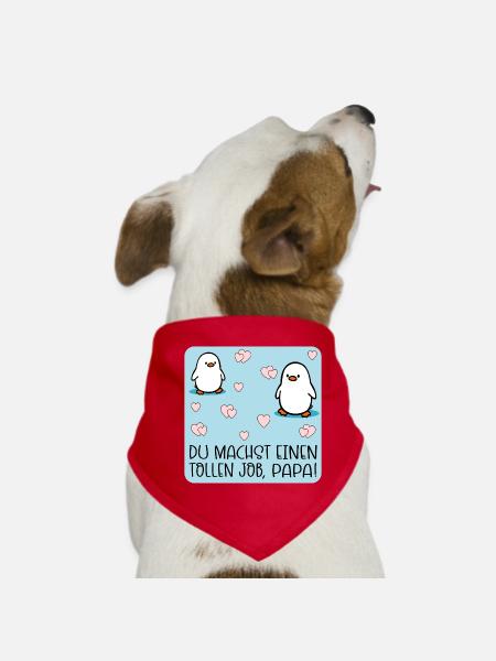 Toller Job Papa Pinguine - Hunde-Bandana - Rot - Vorne