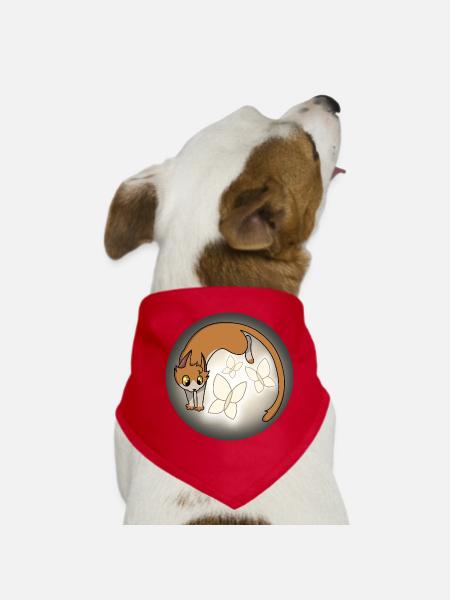 Moustaches de lumière - Bandana pour chien - rouge - Devant