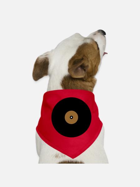 Schallplatte Kreis Textfeld Basis - Hunde-Bandana - Rot - Vorne