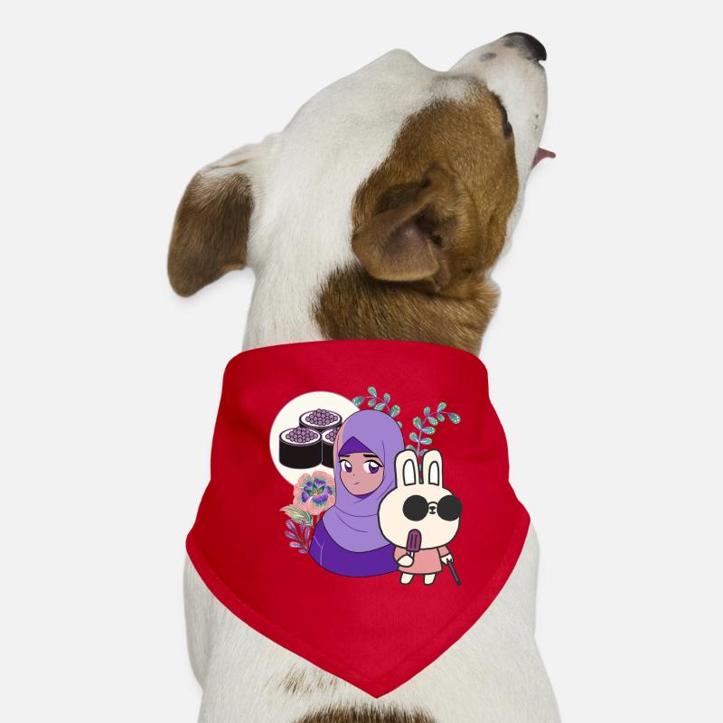 Sushi Kawaii & Bunny avec canne de marche Bandana pour chien