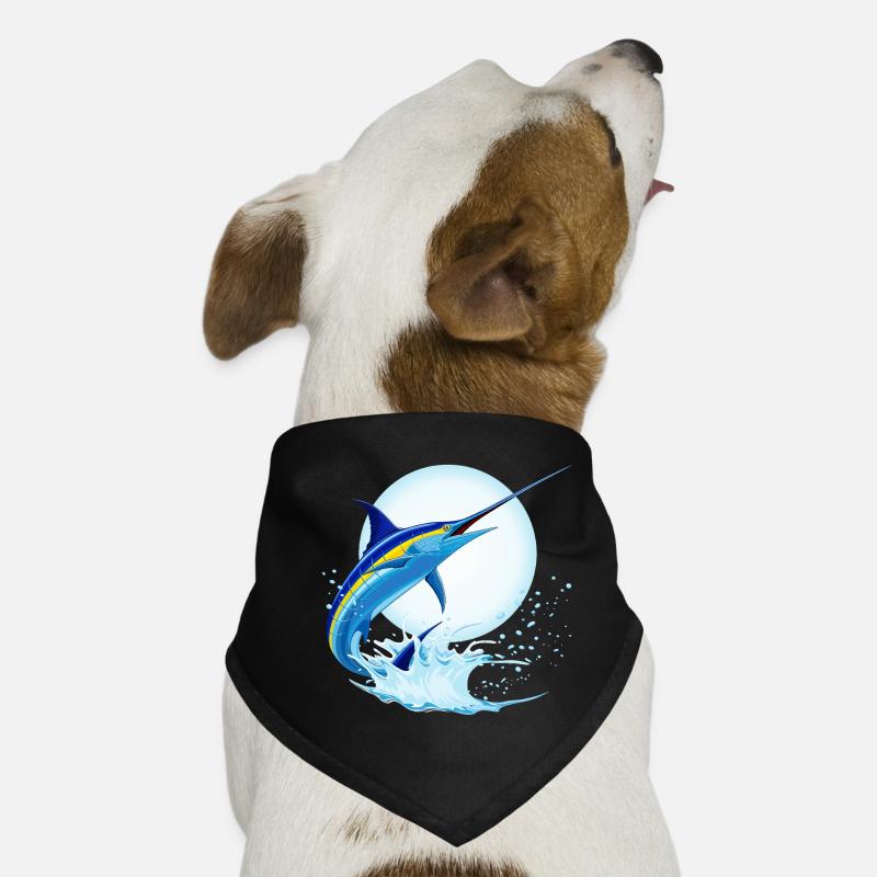 Blauer Marlin-Schwertfisch springt aus dem Ozean Hunde-Bandana
