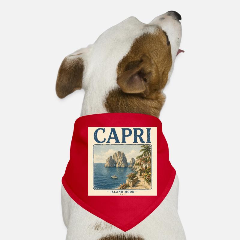 Capri Island Mood - Hunde-Bandana - Rot