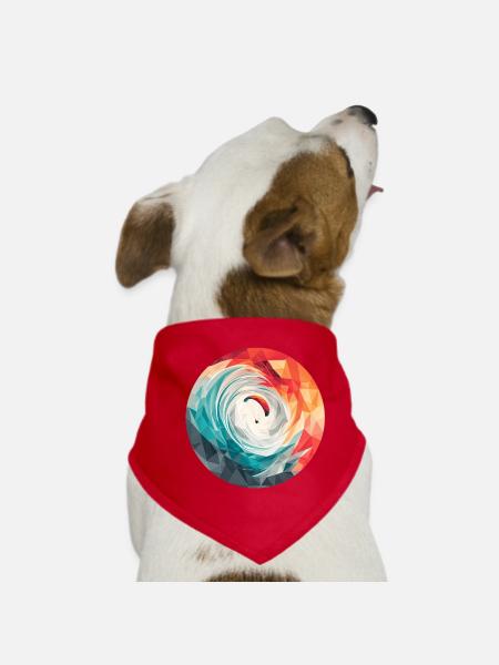 Geometric Vortex Paragliding - Dog Bandana - red - Front
