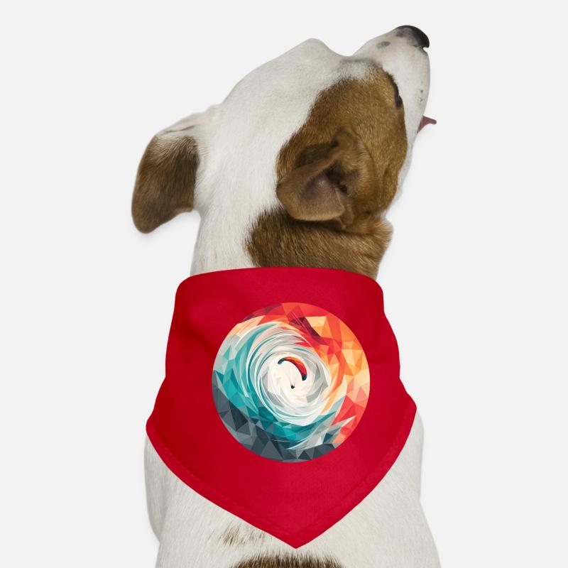 Geometrischer Wirbel Paragliding - Hunde-Bandana - Rot
