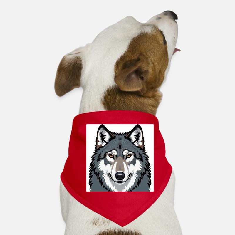 Wolf Illustratives Porträt Hunde-Bandana