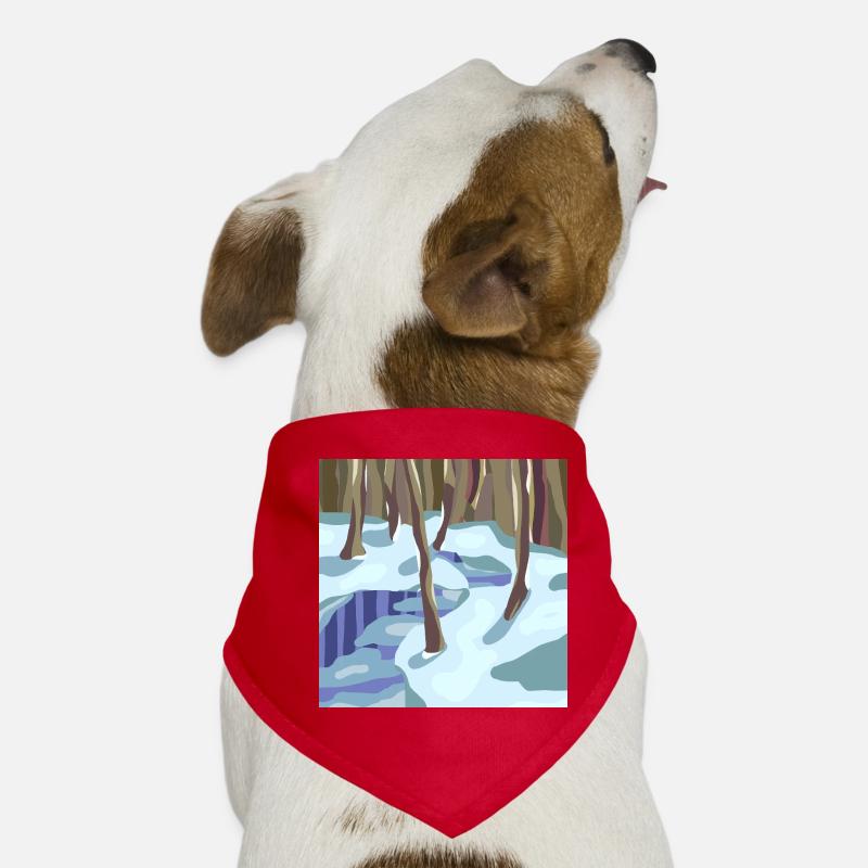 Winter Forest in Cold Shades Dog Bandana