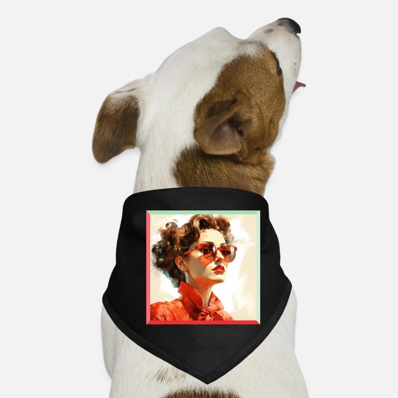 Roter Retro-Look Portrait Hunde-Bandana