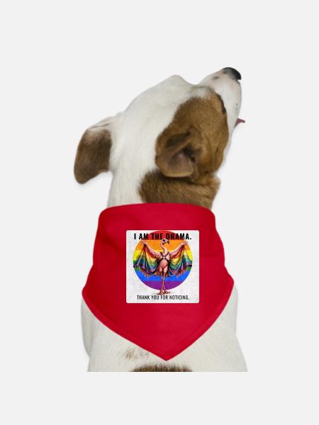 Funny Gay Pride Flamingo Design - Hunde-Bandana - Rot - Vorne