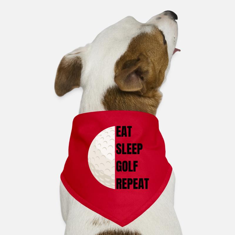 Eat Sleep Golf Repeat – Golfslogan Hunde-Bandana