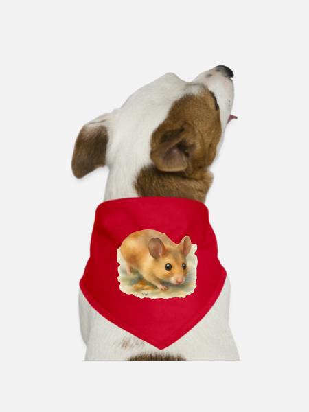 Watercolor style mouse by artdee - Dog Bandana - red - Front