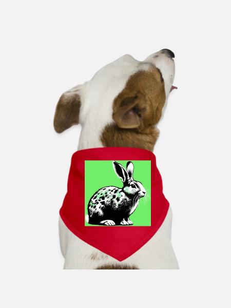 rabbit - Dog Bandana - red - Front