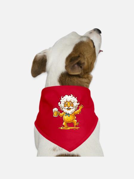 Biermann – Héros coloré et buveur - Bandana pour chien - rouge - Devant