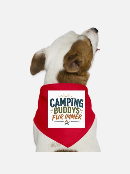 Camping Buddys Für Immer - Hunde-Bandana - Rot - Vorne