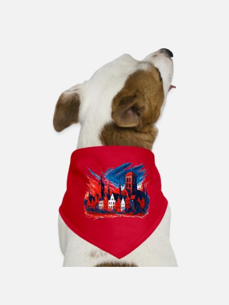 Gdańsk Danzig Design: Wappen Kunst Patriotisch - Hunde-Bandana - Rot - Vorne