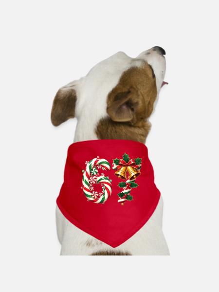 Mème de Noël 67 - Bandana pour chien - rouge - Devant
