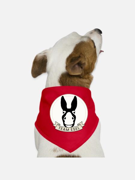 Team Donkey | Donkey Gift for Animal Lovers - Dog Bandana - red - Front