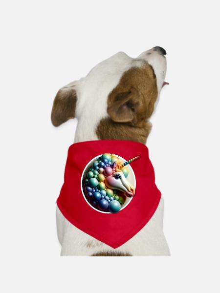 unicorn horse fairy fairy rainbow wish diverse - Dog Bandana - red - Front