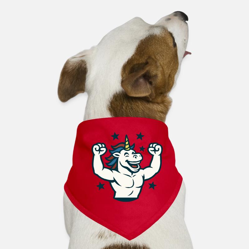 Strong Unicorn Gym Mascot Power Flex Design Bandana pour chien