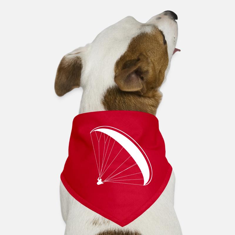 Gleitschirm Pilot Silhouette Paragliding Logo - Hunde-Bandana - Rot