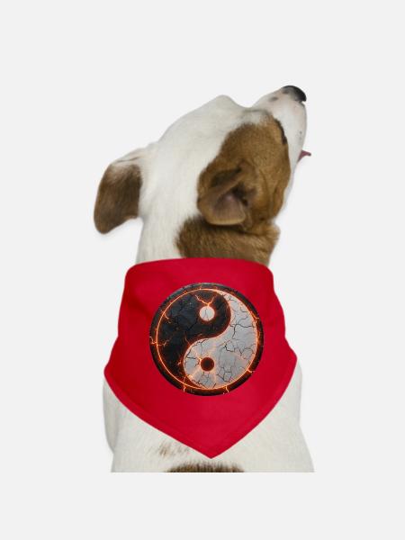 Ying_Yang_Full_Energy - Bandana pour chien - rouge - Devant