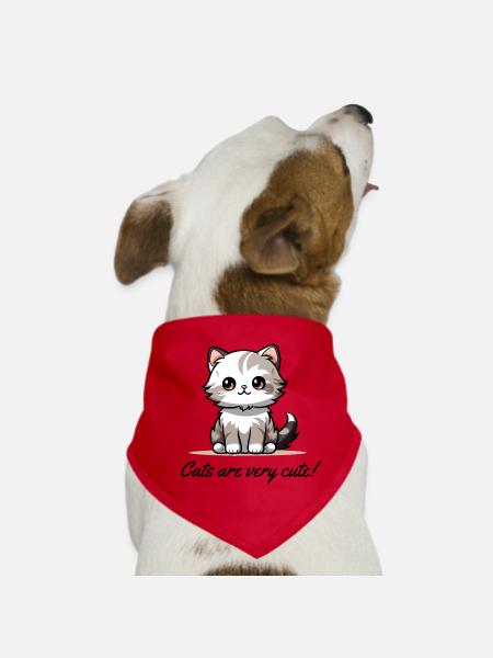 Cute Cat Vibes - Bandana pour chien - rouge - Devant