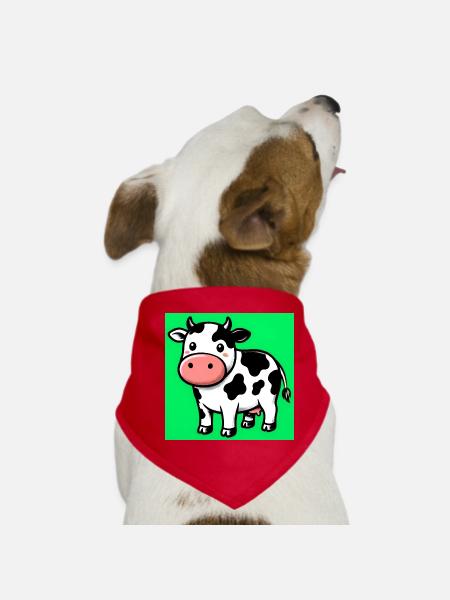 Kuh - Hunde-Bandana - Rot - Vorne
