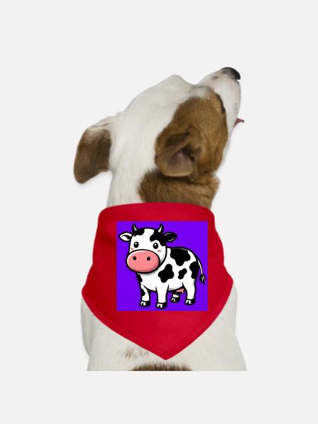 cow - Dog Bandana - red - Front