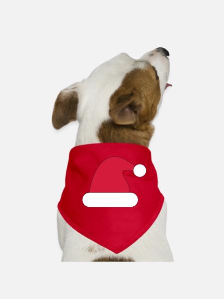 Weihnachtsmütze, Weihnachtsmannmütze - Hunde-Bandana - Rot - Vorne