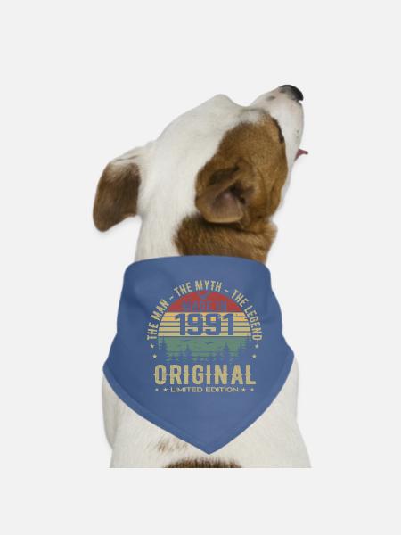 Original 1991 Retro 1991 Geburtstagsgeschenk 1991 - Hunde-Bandana - Rot - Vorne