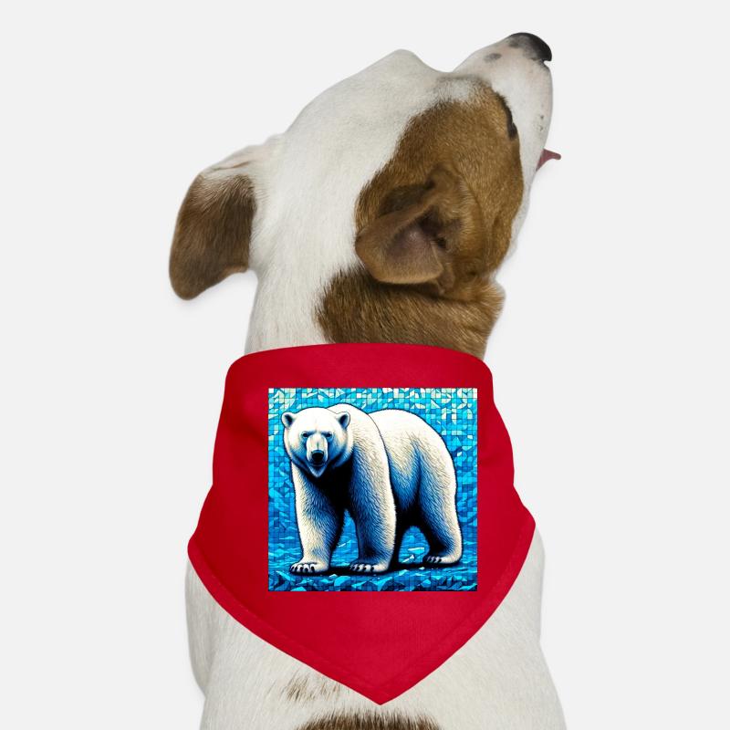 Eisbär - Hunde-Bandana - Rot