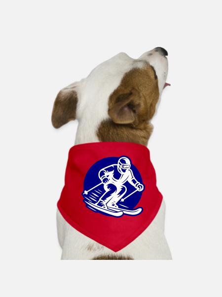 Ski Sport Logo - Hunde-Bandana - Rot - Vorne
