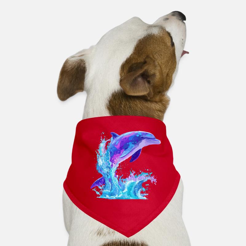 Colored Dolphin Splash Dog Bandana