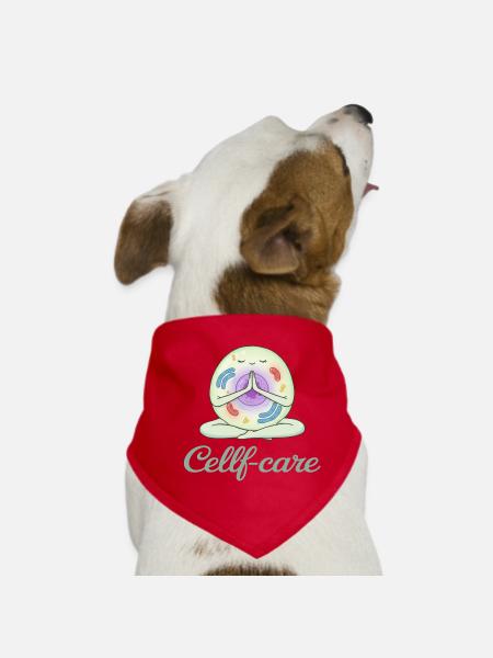 Self-care of the cell, meditation for biologists - Dog Bandana - red - Front