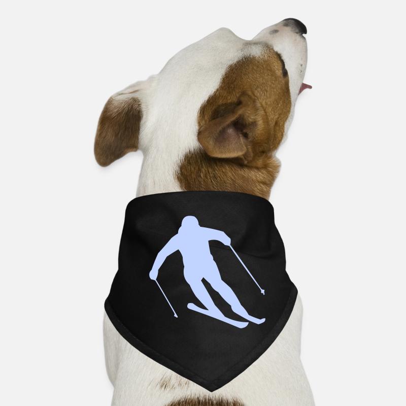 Winterschuss Skifahrer Silhouette Hunde-Bandana