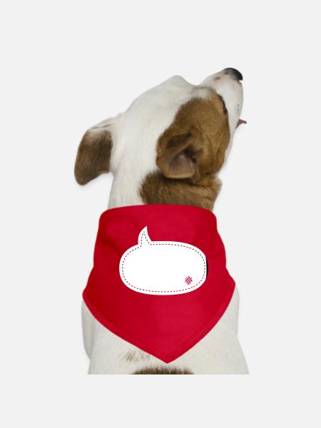 speech balloon patch - Dog Bandana - red - Front