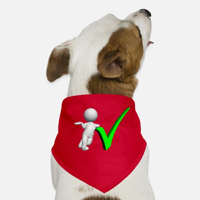 3D figure with green check mark Dog Bandana