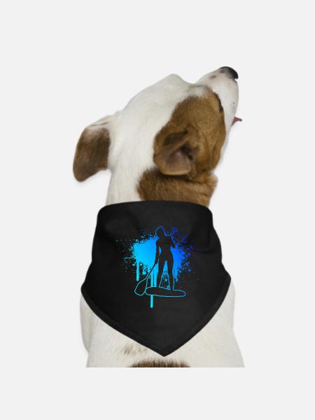 Standup Paddle Herren Standup Paddleboard - Hunde-Bandana - Schwarz - Vorne
