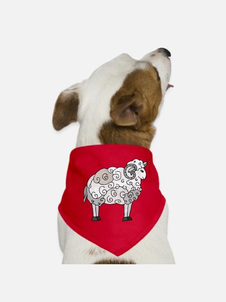 Ram - Dog Bandana - red - Front