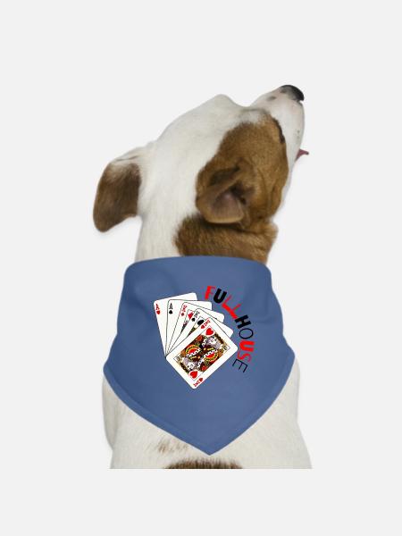 Retro-Spielkarten-Fanfare - Hunde-Bandana - Rot - Vorne