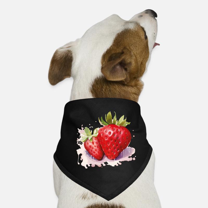 Wasserfarben Erdbeeren Hunde-Bandana