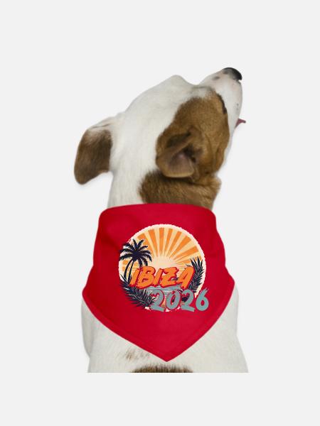 Ibiza 2026 - Hunde-Bandana - Rot - Vorne