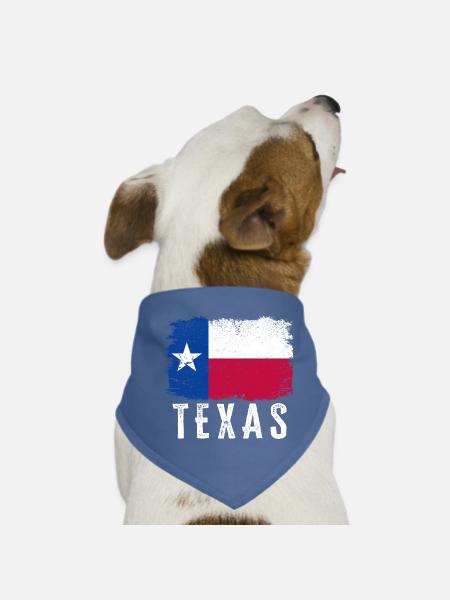 Texas State Flag Distressed Vintage Texas, USA - Dog Bandana - red - Front