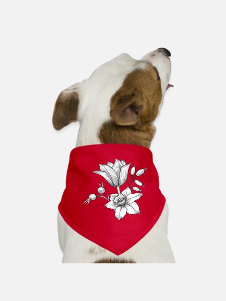 Vrille de fleur - Bandana pour chien - rouge - Devant