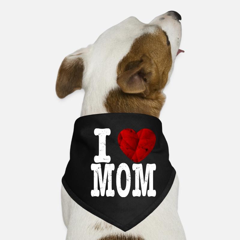I love mom t shirt gift ruby heart mum Dog Bandana