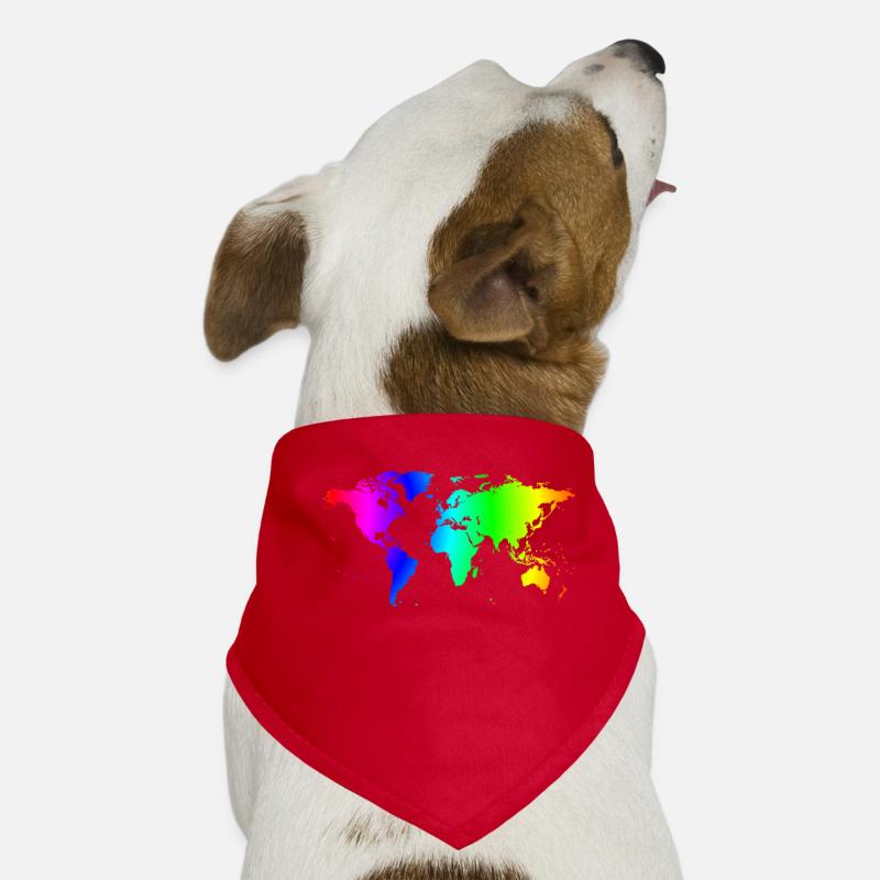 World map colorful Dog Bandana