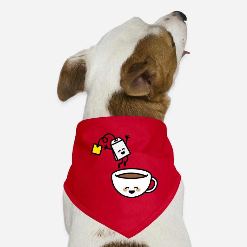Lustige Teebeutel Teetasse glücklich Tee-Liebhaber Tee-Trinker Hunde-Bandana