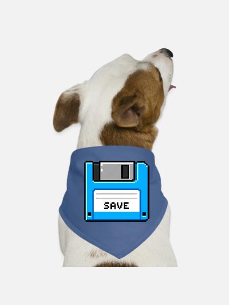 Retro Diskette Gaming Save - Hunde-Bandana - Rot - Vorne