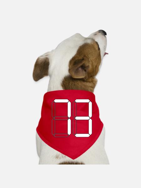 NUMBER 73 Seventy-Three Gift Digital - Dog Bandana - red - Front